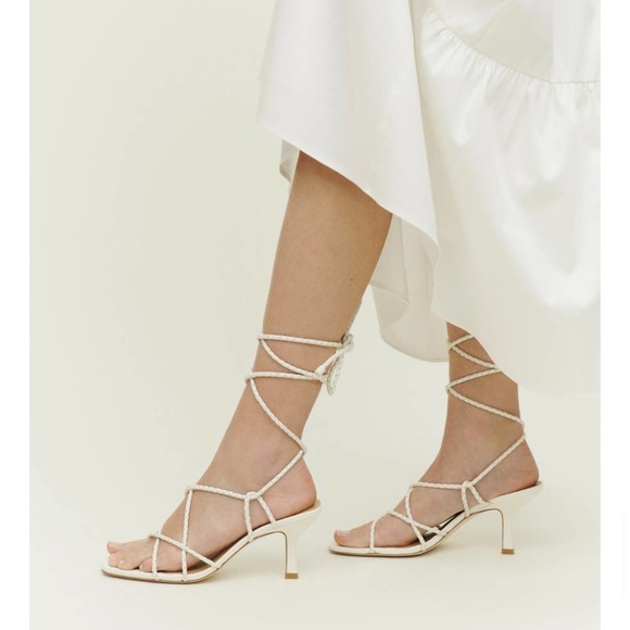 Reformation Shoes - Reformation Gianni Heeled Sandal colored white